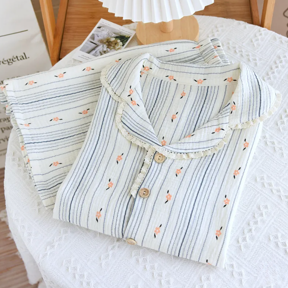 Short Bloom Pyjamas – 100% Muslinbomull