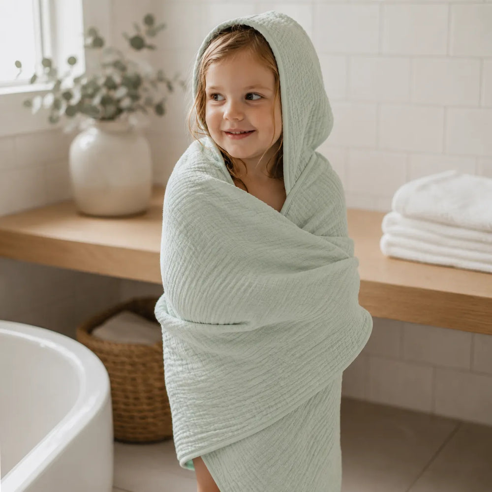 Muslin Babyhandduk med Huva