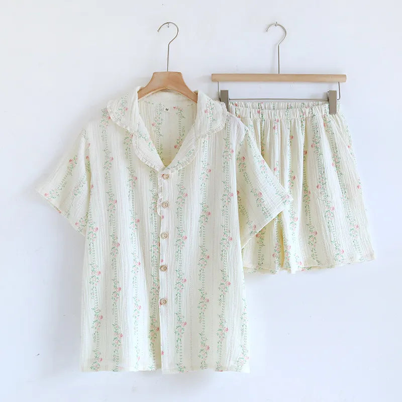 Short Bloom Pyjamas – 100% Muslinbomull