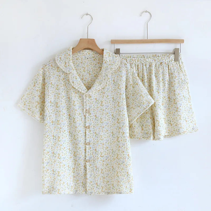 Short Bloom Pyjamas – 100% Muslinbomull