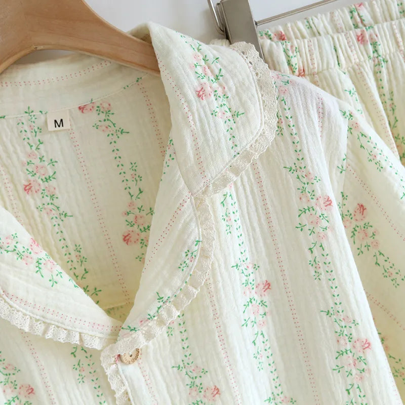 Short Bloom Pyjamas – 100% Muslinbomull