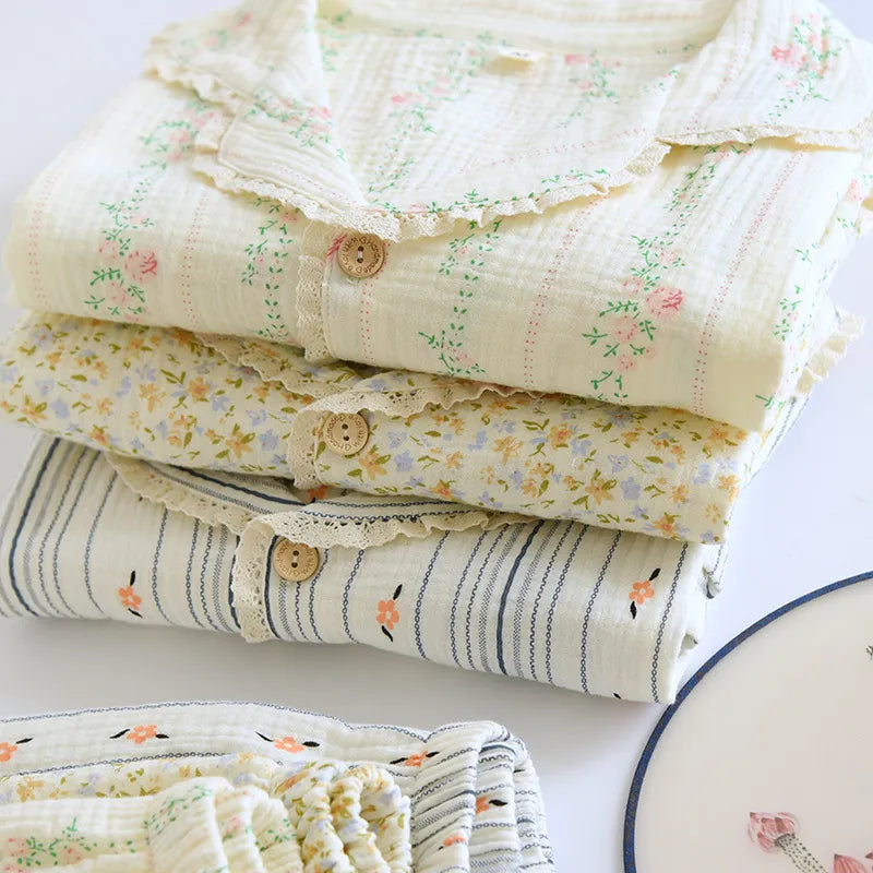 Short Bloom Pyjamas – 100% Muslinbomull