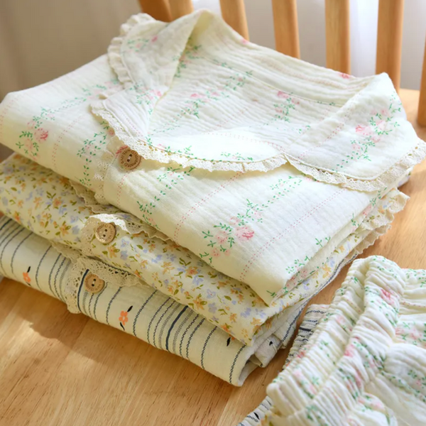 Short Bloom Pyjamas – 100% Muslinbomull