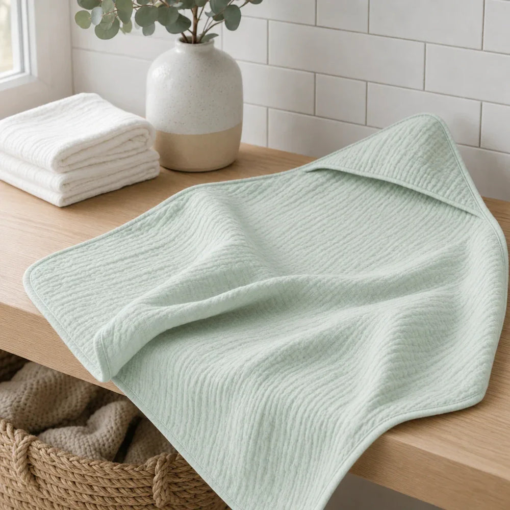 Muslin Babyhandduk med Huva