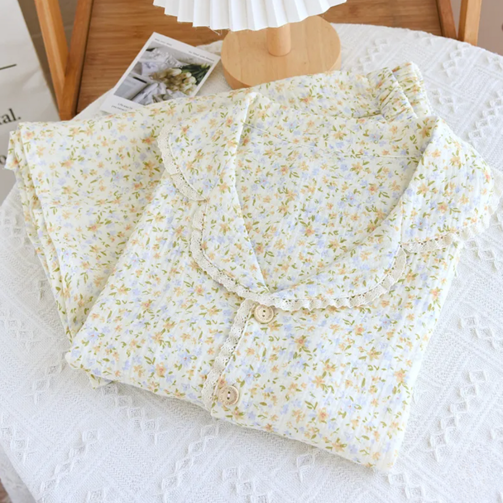 Short Bloom Pyjamas – 100% Muslinbomull