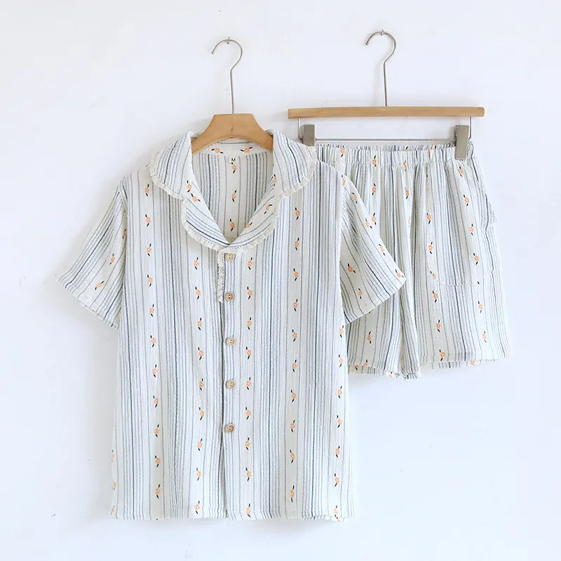 Short Bloom Pyjamas – 100% Muslinbomull