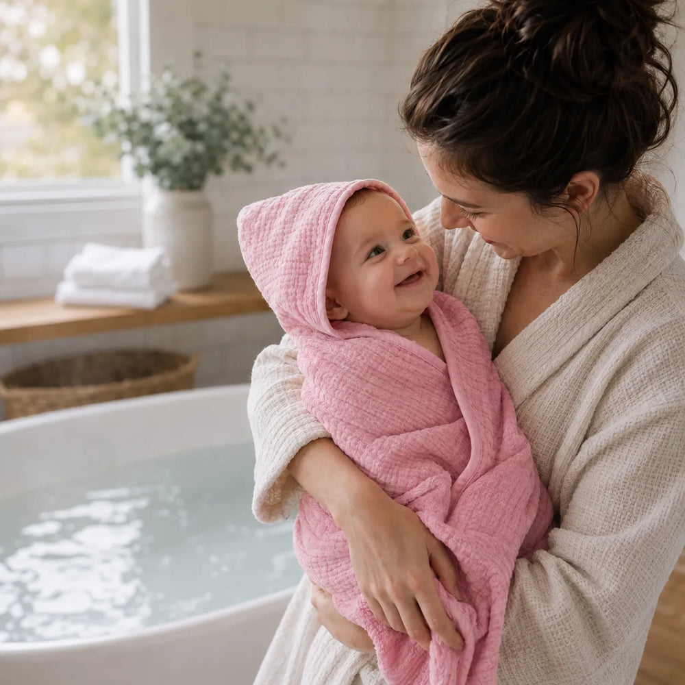 Muslin Babyhandduk med Huva